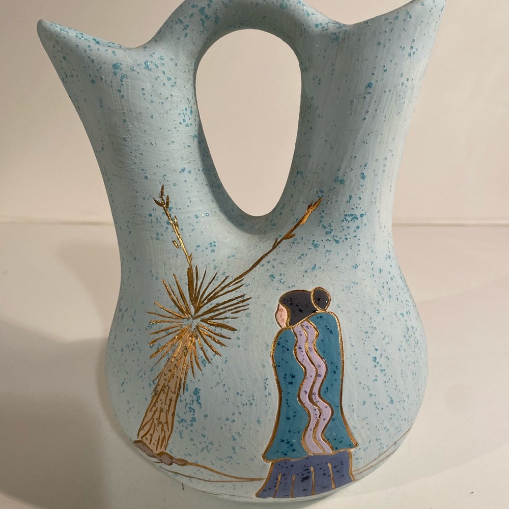 Vintage Southwestern Wedding Vase Height 8”